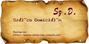 Szűcs Domicián névjegykártya
